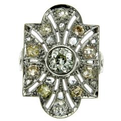 Art Deco Diamond Gold Ring 12