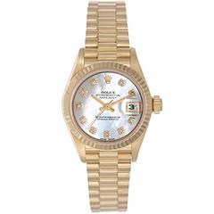 Rolex Ladies Yellow Gold Diamond President Automatic Wristwatch Ref 79178