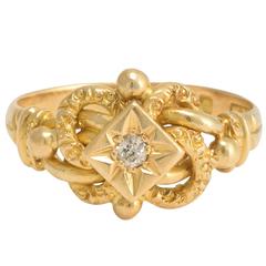Antique Edwardian Diamond "Lover's Knot" Gold Ring