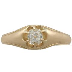 Diamond Yellow Gold Gent's Solitaire Ring 3