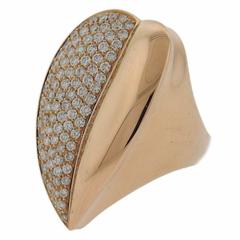 G. Bulgari Enigma Rose Gold Diamond Leaf Ring
