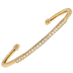 gold stacking bangles Diamond Yellow Gold Stacking Bangle Bracelet