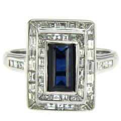 1.20 Carat Sapphire Diamond Gold Ring 1