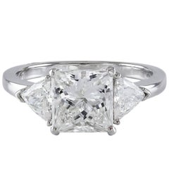 GIA Certified Princess Cut Diamond Platinum Engagement Ring