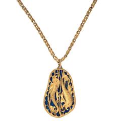 1970s Buccellati Lapis Lazuli Gold Pisces Zodiac Pendant 5