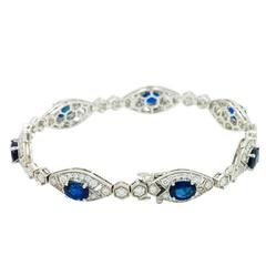 Sapphire Diamond White Gold Bracelet 12