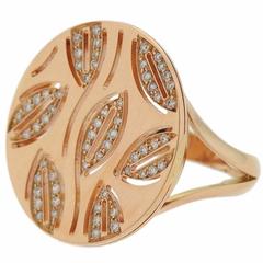 G. Bulgari Enigma Diamond Gold Leaf Motif Ring
