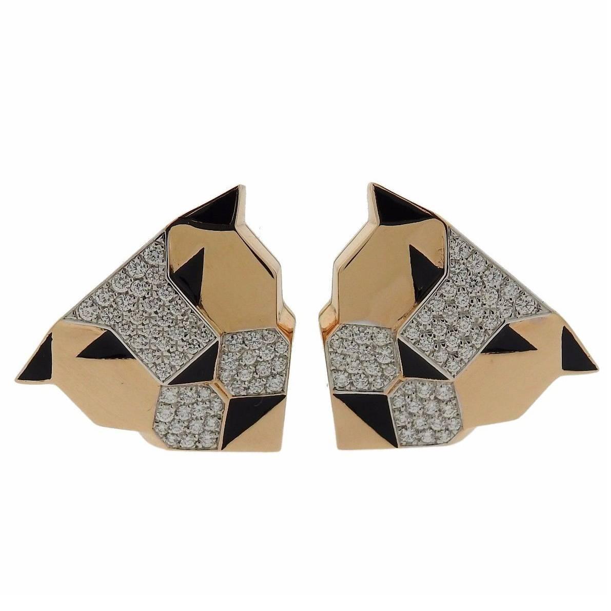 G. Bulgari Enigma Diamond Gold Panther Earrings