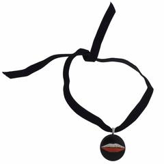 G. Bulgari Enigma Coral Diamond Gold Jet Lips Choker Necklace 4