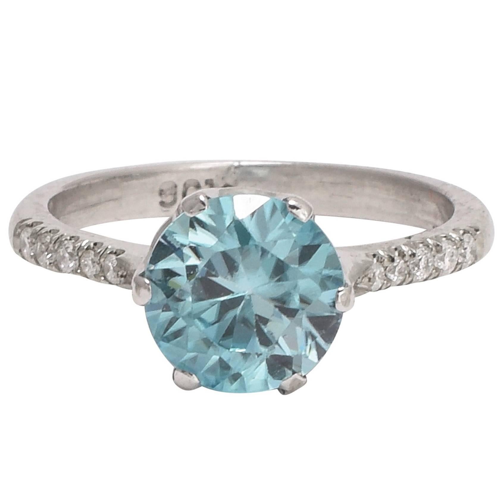 Art Deco Zircon Diamond Solitaire Ring