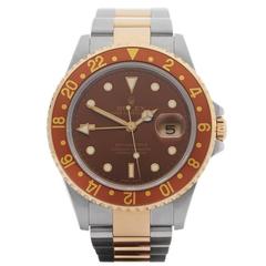 Rolex Stainless Steel GMT-Master II Root Beer Tiger's Eye Automatic Wristwatch