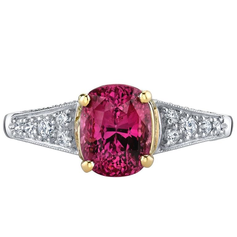 Ruby Diamond Platinum Gold Ring For Sale at 1stdibs
