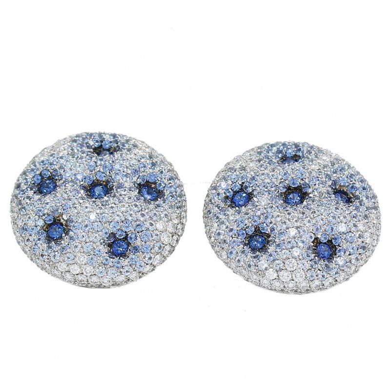 Palmiero Sapphire Diamond White Gold Earrings For Sale