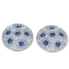 Palmiero Sapphire Diamond White Gold Earrings