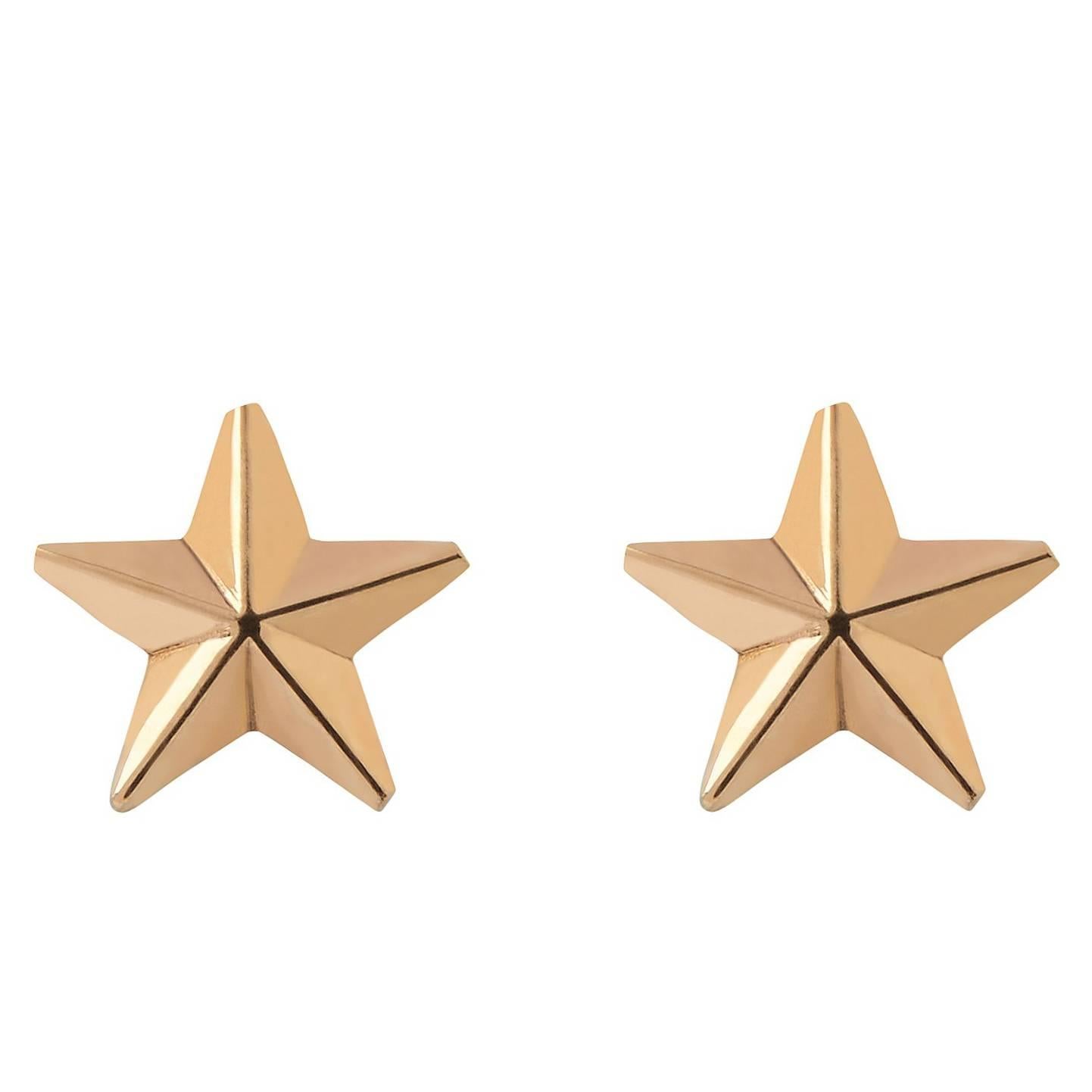 Zara Simon Gold Star Stud Earrings For Sale
