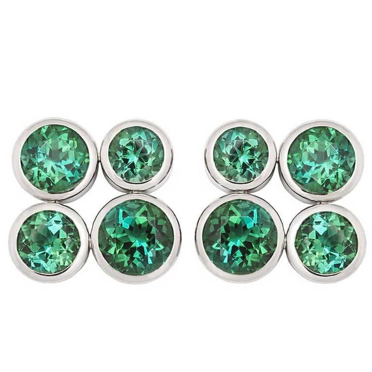 Colleen B. Rosenblat Tourmaline White Gold Earrings For Sale at 1stDibs