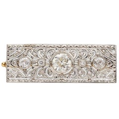 Art Deco Diamond Platinum Gold Brooch