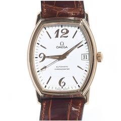 Omega Yellow Gold De Ville Prestige Tonneau Chronometer Automatic Wristwatch 11