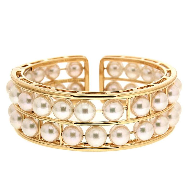 Valentin Magro Floating Two Rows Pearl Bracelet For Sale at 1stdibs