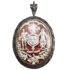 Victorian Oversized Ancient Order of Druids Silver Locket