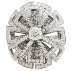 Chanel Diamond White Gold Flower Ring