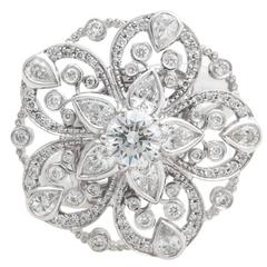 Chanel Diamond White Gold Flower Ring