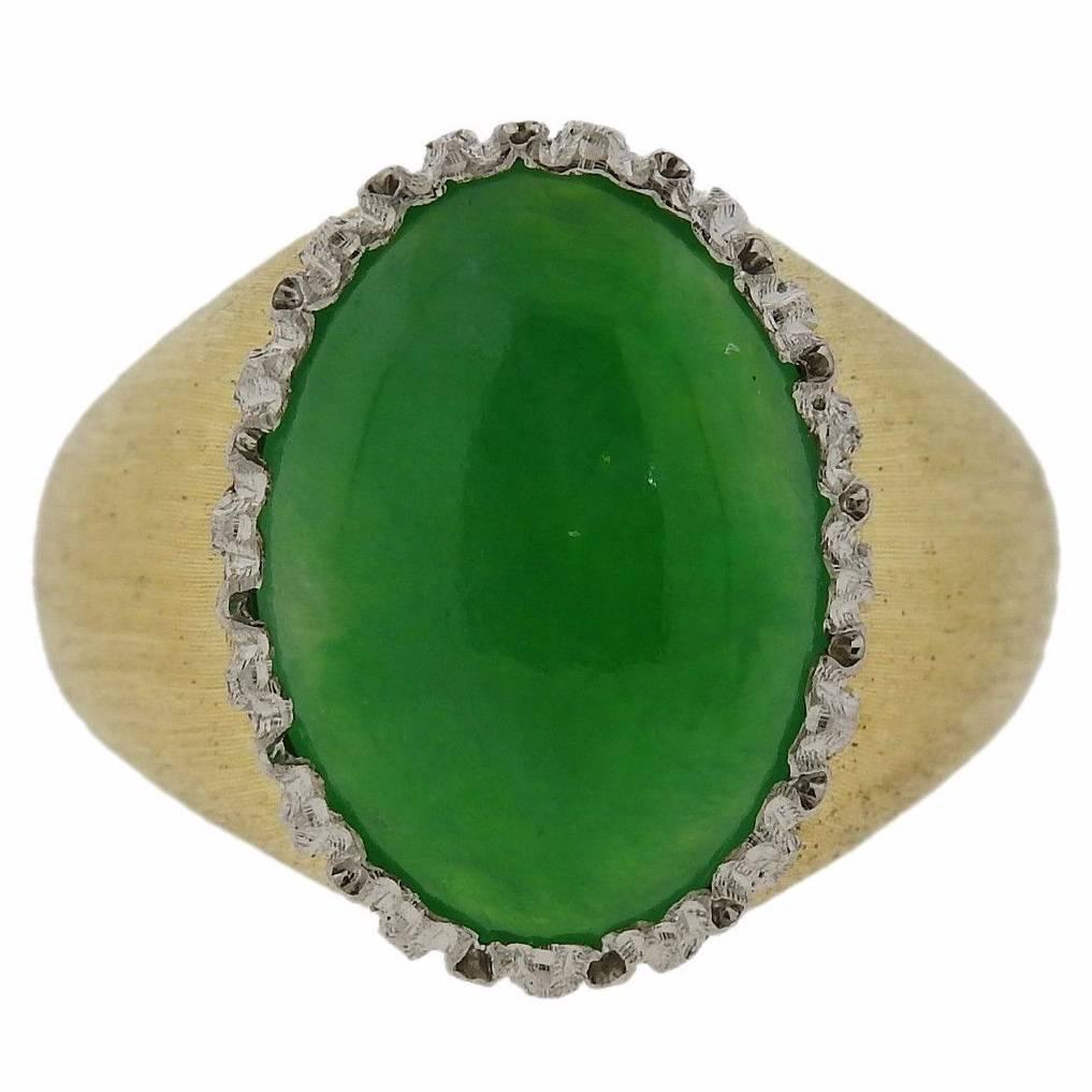 Buccellati Cabochon Jade Gold Ring