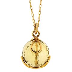 Carina Faceted Citrine Yellow Gold Pendant Necklace