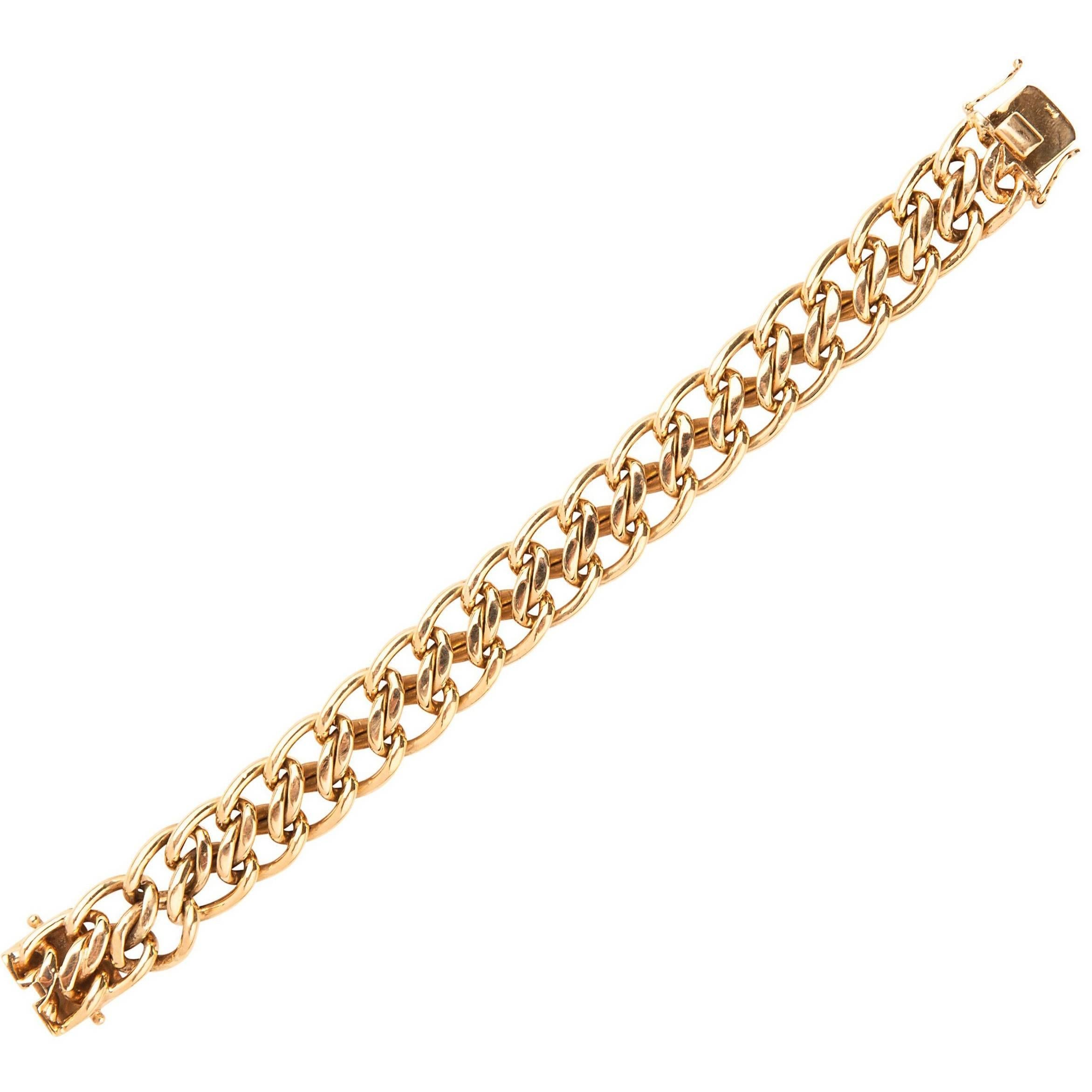 Gold Curb Link Bracelet For Sale