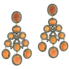 Peach Moonstone Chandelier Earring 4