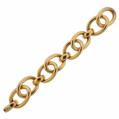 Large Italian Gold Interlocked Link Bracelet