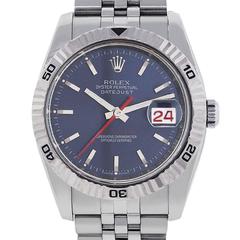 Rolex Stainless Steel Datejust Blue Dial Wristwatch Ref 116264 