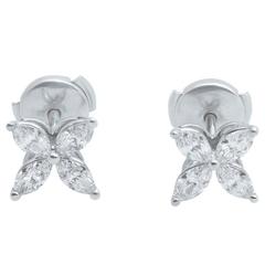 Tiffany & Co. Victoria Diamond Platinum Floral Stud Earrings