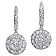 1.10 Carat Diamond White Gold Hinge Back Earrings 5