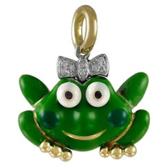 Aaron Basha Enamel Gold Princess Frog Charm