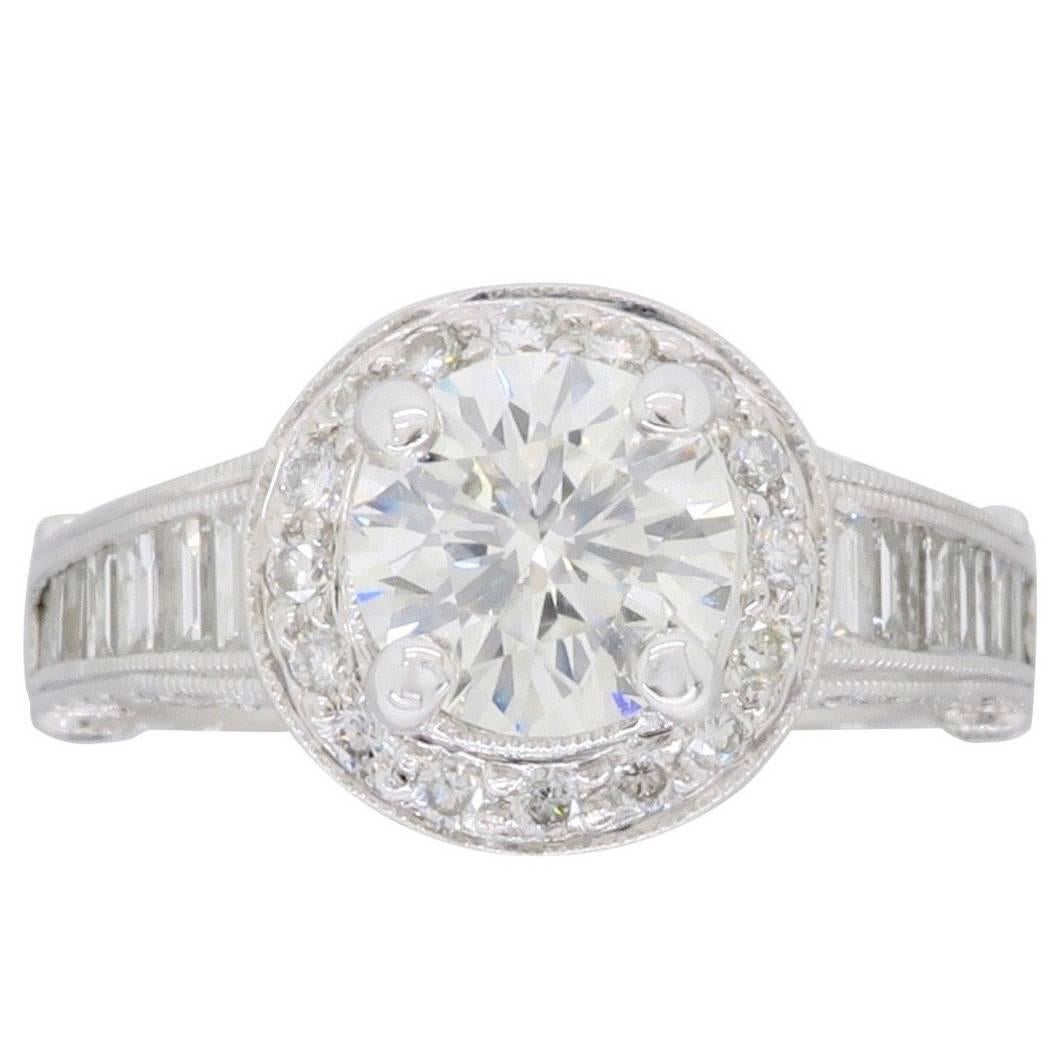 2.57 Carat Diamond Halo Engagement Ring