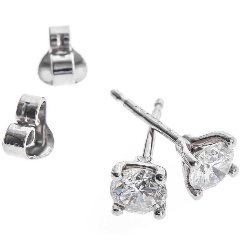 Platinum 1.00 Carat Solitaire Earrings