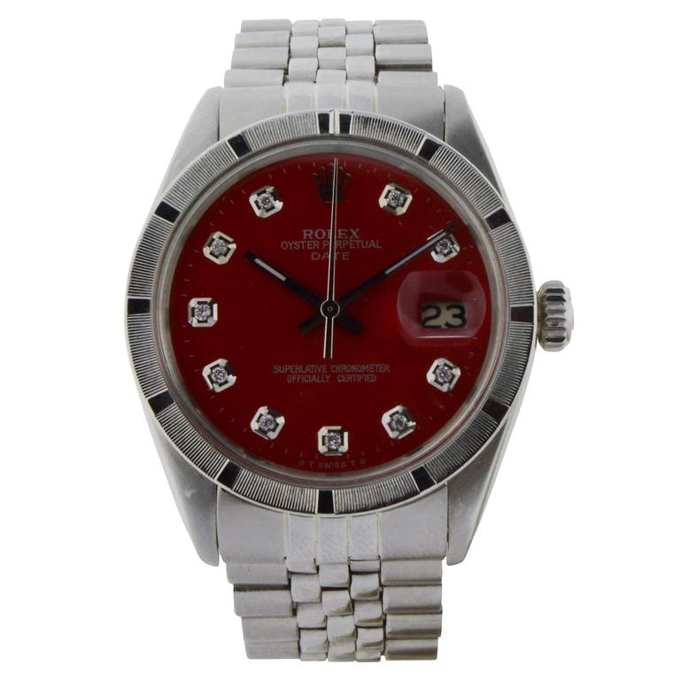 rolex oyster perpetual date red and blue