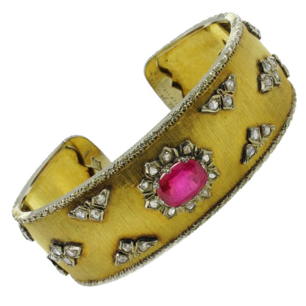 Buccellati Ruby Diamond Gold Bracelet