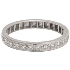 Art Deco 0.42 Carat Diamond Platinum Eternity Ring 3