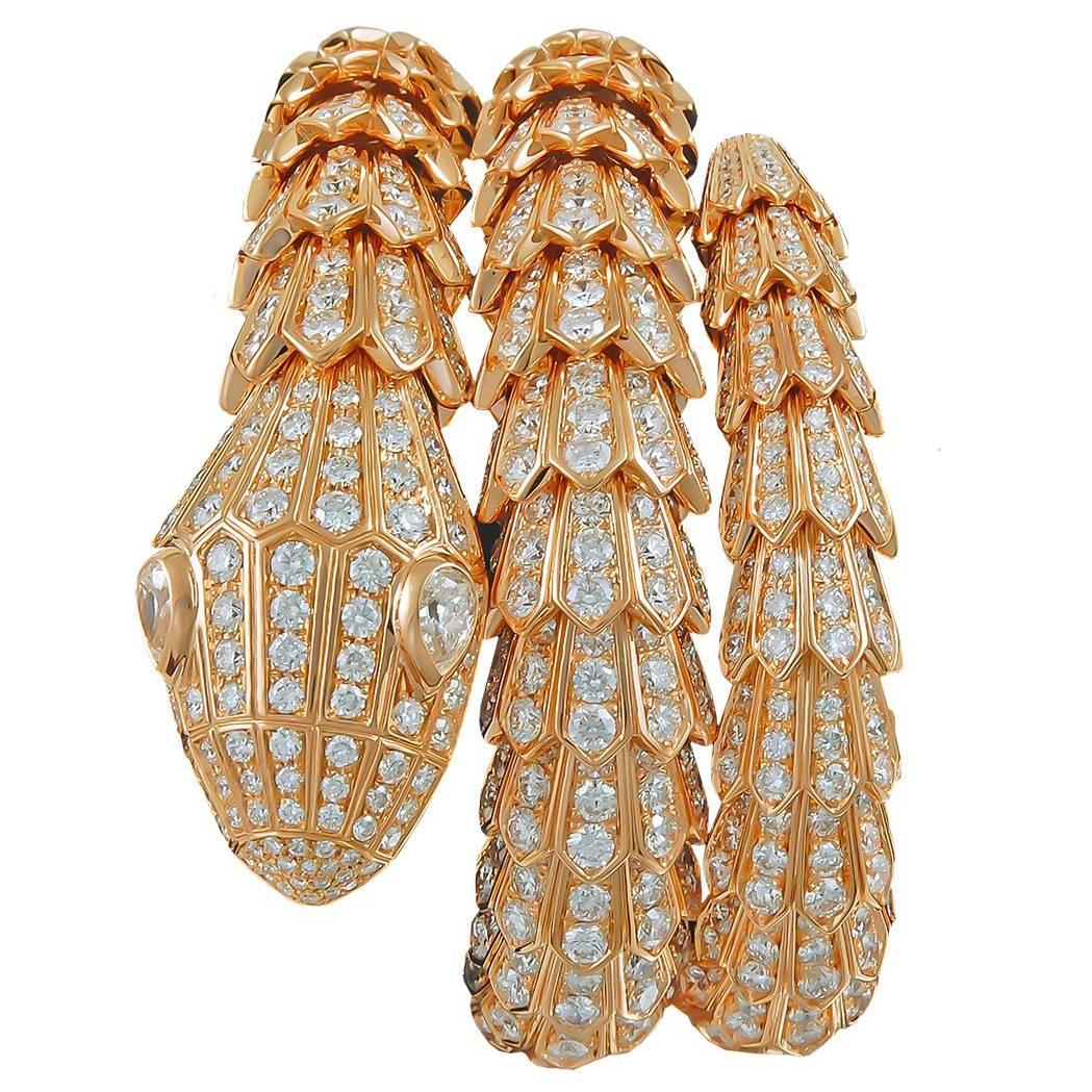 Bulgari Diamond Gold Serpenti Bracelet