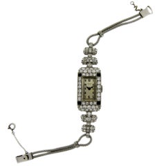 Vintage Shreve & Co. Ladies Platinum Diamond Bracelet Watch