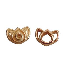 Rose Gold Mismatching Lotus Stud Earrings 10