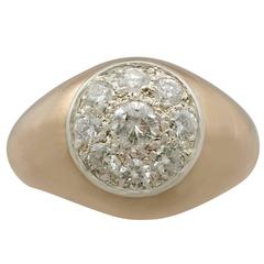 Diamond & Yellow Gold Cluster Ring, 1940s 7