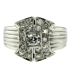 Art Deco Diamond Gold Ring 10
