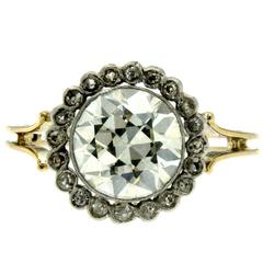 Antique Victorian 3 Carat Diamond Gold Ring