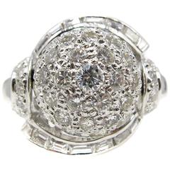 1950s Diamond Platinum Bombe Ring 7