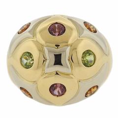 Bulgari Gold Multi Gemstone Dome Ring 10