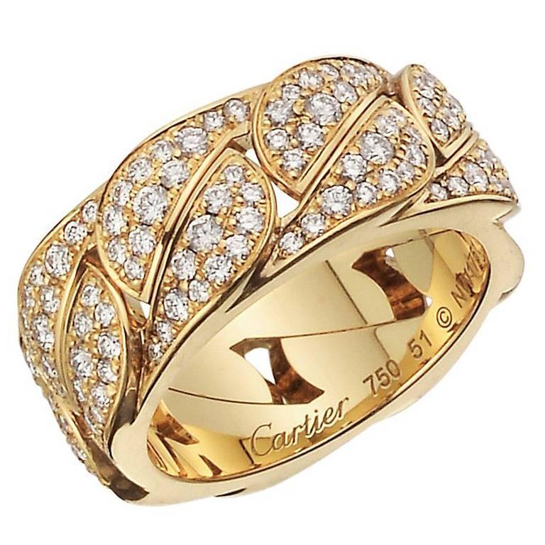 Cartier Diamond Yellow Gold La Dona Band Ring At 1stdibs
