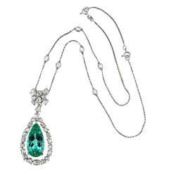 Laura Munder Mint Green Tourmaline Rose Cut Diamonds White Gold Necklace 5
